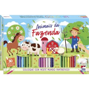 MEU INCRIVEL LIVRO – KIT  PARA COLORIR – ANIMAIS DA FAZENDA – HAPPY BOOKS