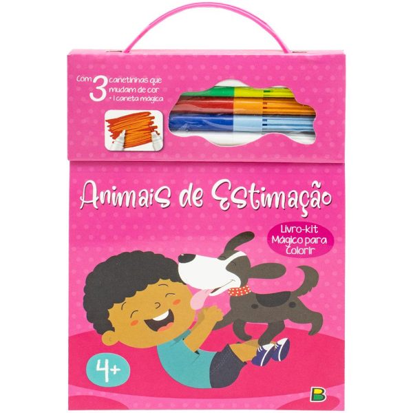 LIVRO KIT MAGICO PARA COLORIR - ANIMAIS DE ESTIMACAO - BRASILEITURA